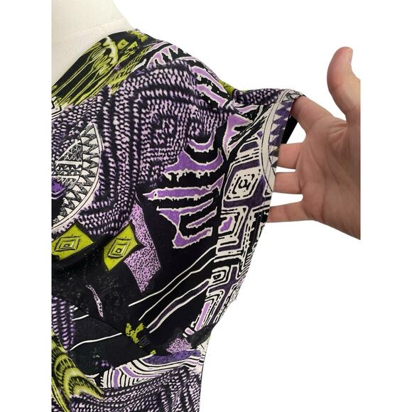 Southern Lady Y2K Top Womens 1X Artsy Boho Retro Butterfly Sleeve Blouse Tunic - Picture 5 of 10